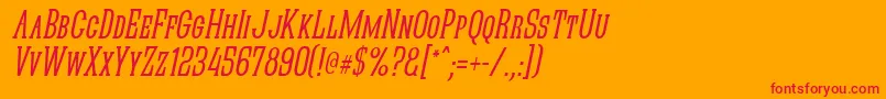QuasticKapsNarrowItalic Font – Red Fonts on Orange Background