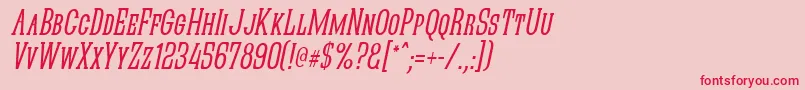 QuasticKapsNarrowItalic Font – Red Fonts on Pink Background