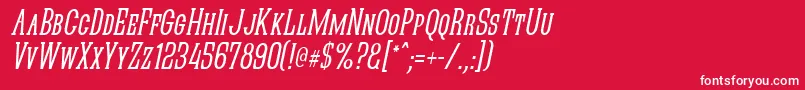 fuente QuasticKapsNarrowItalic – Fuentes Blancas Sobre Fondo Rojo