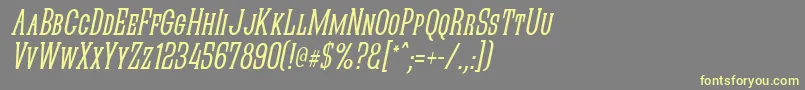 QuasticKapsNarrowItalic Font – Yellow Fonts on Gray Background