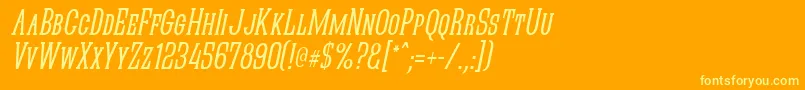 fuente QuasticKapsNarrowItalic – Fuentes Amarillas Sobre Fondo Naranja