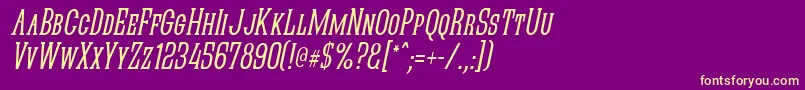 QuasticKapsNarrowItalic Font – Yellow Fonts on Purple Background