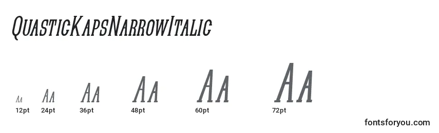 Размеры шрифта QuasticKapsNarrowItalic