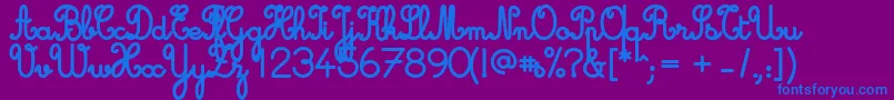 Шрифт Cursivestandardbold – синие шрифты на фиолетовом фоне