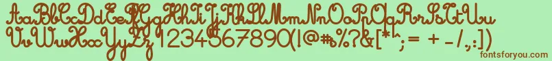 Cursivestandardbold Font – Brown Fonts on Green Background