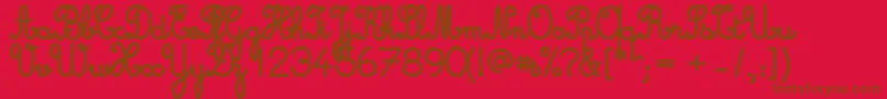 Cursivestandardbold Font – Brown Fonts on Red Background