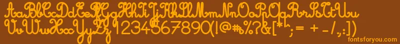 Cursivestandardbold Font – Orange Fonts on Brown Background