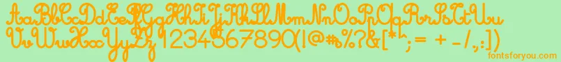 Cursivestandardbold Font – Orange Fonts on Green Background