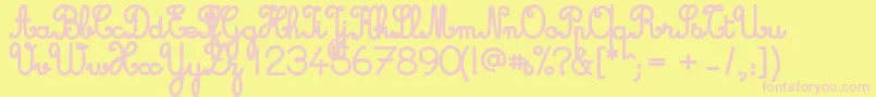 Cursivestandardbold Font – Pink Fonts on Yellow Background