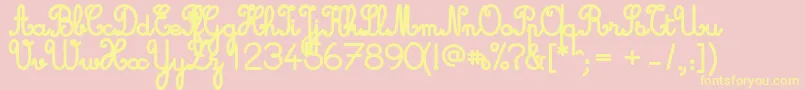 Cursivestandardbold Font – Yellow Fonts on Pink Background