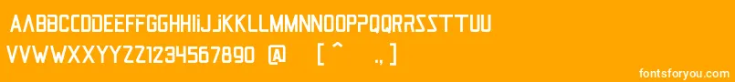 JetPilotRegular-Schriftart – Weiße Schriften auf orangefarbenem Hintergrund