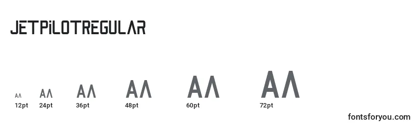 Größen der Schriftart JetPilotRegular (37082)