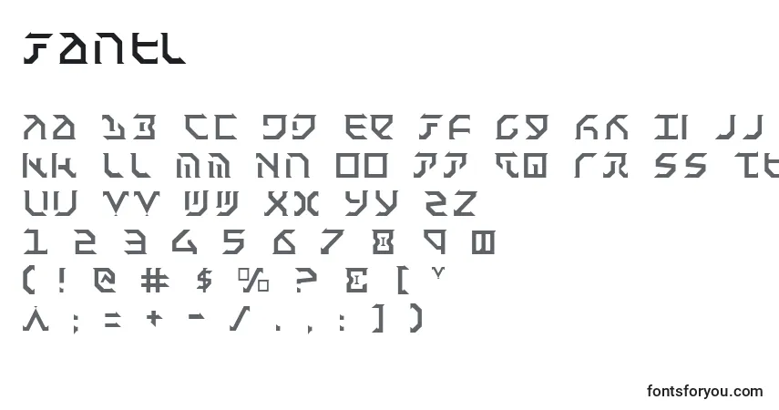 Schriftart Fantl – Alphabet, Zahlen, spezielle Symbole