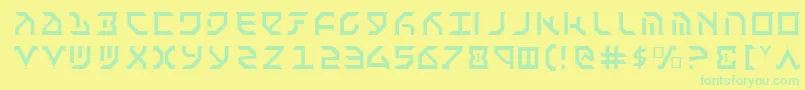 フォントFantl – 黄色い背景に緑の文字