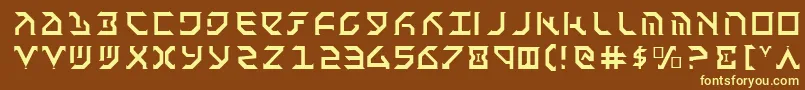 Fantl-fontti – keltaiset fontit ruskealla taustalla