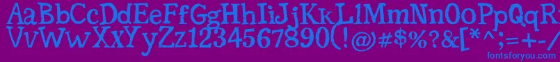 SerifficGrunge Font – Blue Fonts on Purple Background