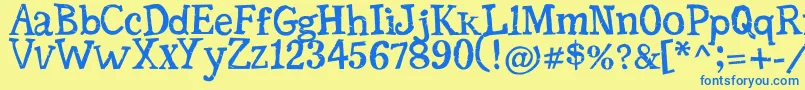 SerifficGrunge Font – Blue Fonts on Yellow Background