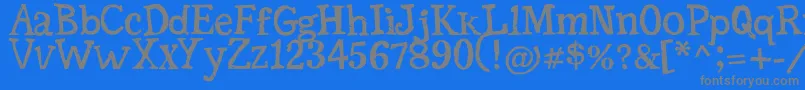 フォントSerifficGrunge – 青い背景に灰色の文字