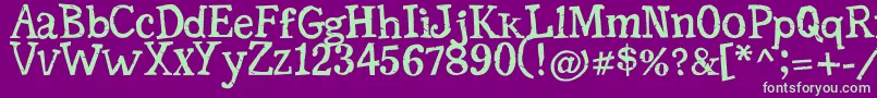 SerifficGrunge Font – Green Fonts on Purple Background