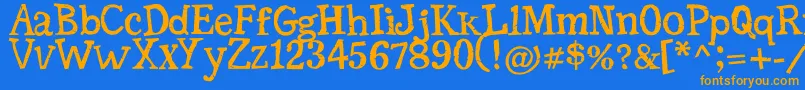 SerifficGrunge Font – Orange Fonts on Blue Background