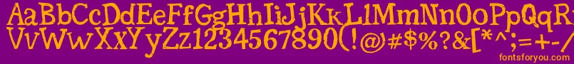 SerifficGrunge Font – Orange Fonts on Purple Background