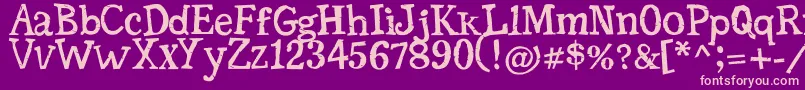 SerifficGrunge Font – Pink Fonts on Purple Background
