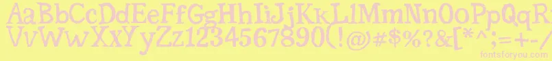 SerifficGrunge Font – Pink Fonts on Yellow Background