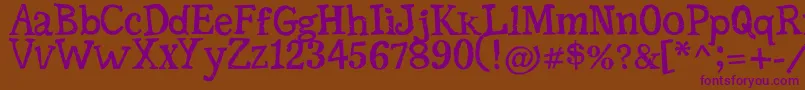SerifficGrunge Font – Purple Fonts on Brown Background