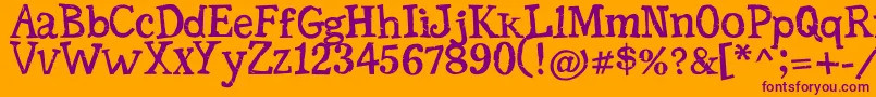 SerifficGrunge Font – Purple Fonts on Orange Background