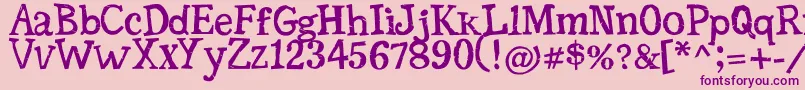 SerifficGrunge Font – Purple Fonts on Pink Background