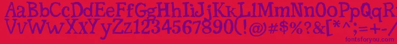 Шрифт SerifficGrunge – фиолетовые шрифты на красном фоне