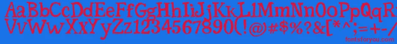 フォントSerifficGrunge – 赤い文字の青い背景