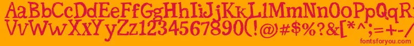 SerifficGrunge Font – Red Fonts on Orange Background