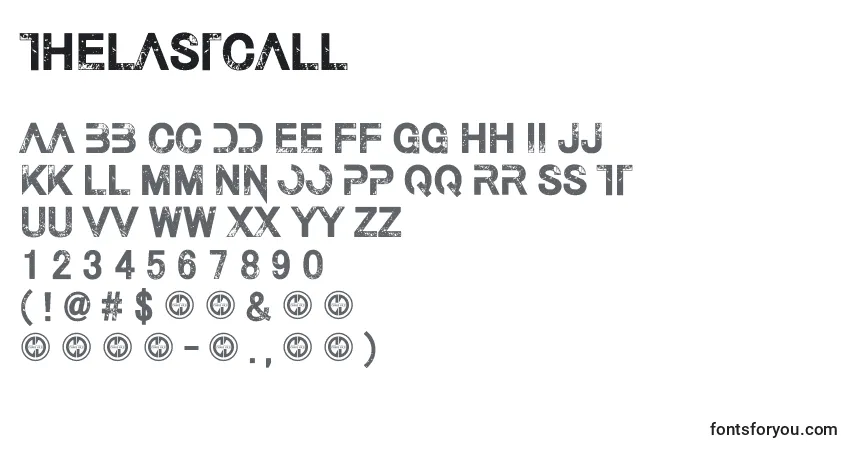Czcionka Thelastcall – alfabet, cyfry, specjalne znaki