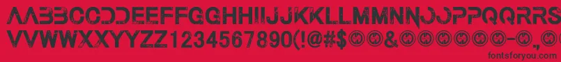 フォントThelastcall – 赤い背景に黒い文字