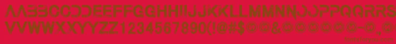 Thelastcall-Schriftart – Braune Schriften auf rotem Hintergrund