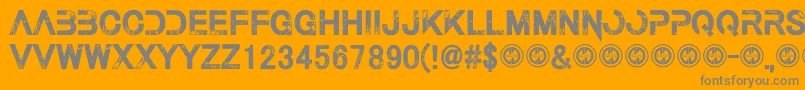 フォントThelastcall – オレンジの背景に灰色の文字