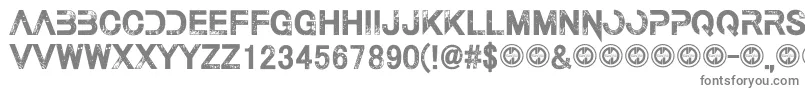 フォントThelastcall – 白い背景に灰色の文字