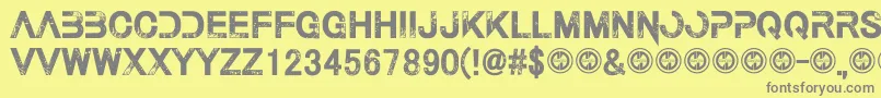 フォントThelastcall – 黄色の背景に灰色の文字