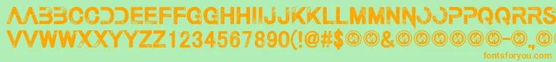 Thelastcall Font – Orange Fonts on Green Background