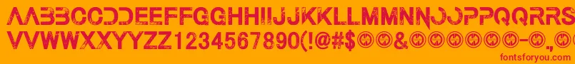 フォントThelastcall – オレンジの背景に赤い文字