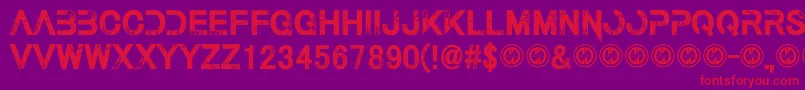 フォントThelastcall – 紫の背景に赤い文字