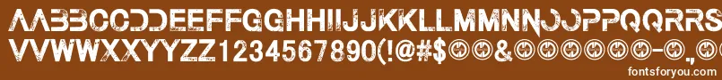 フォントThelastcall – 茶色の背景に白い文字