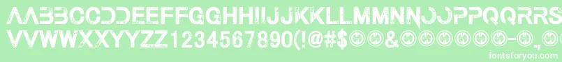 フォントThelastcall – 緑の背景に白い文字