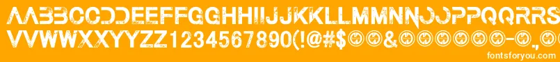 フォントThelastcall – オレンジの背景に白い文字