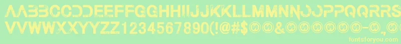 More about Thelastcall Font Thelastcall Font – Yellow Fonts on Green Background