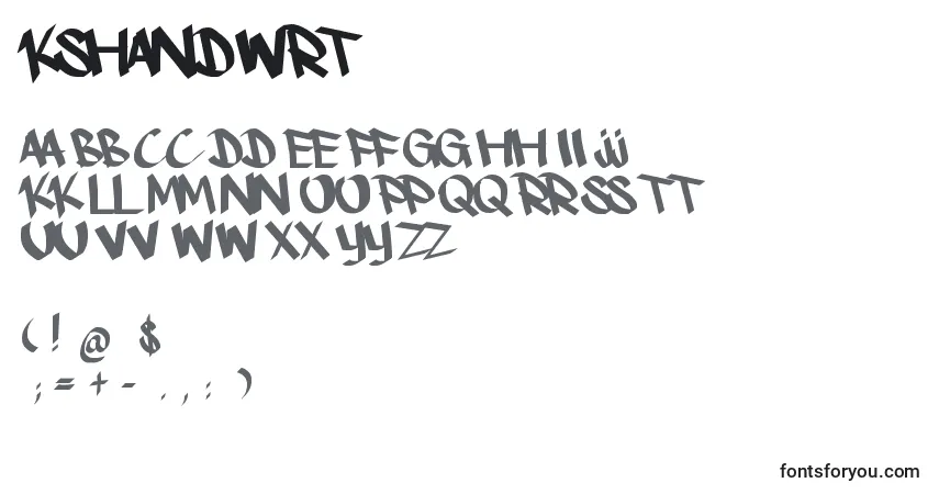Kshandwrt Font – alphabet, numbers, special characters