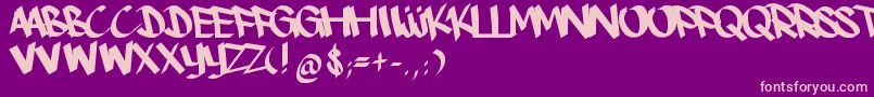 Kshandwrt Font – Pink Fonts on Purple Background