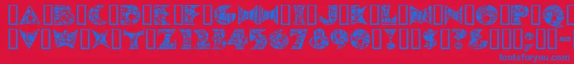 Pollockmf-fontti – siniset fontit punaisella taustalla