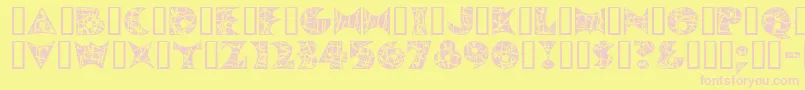 フォントPollockmf – ピンクのフォント、黄色の背景